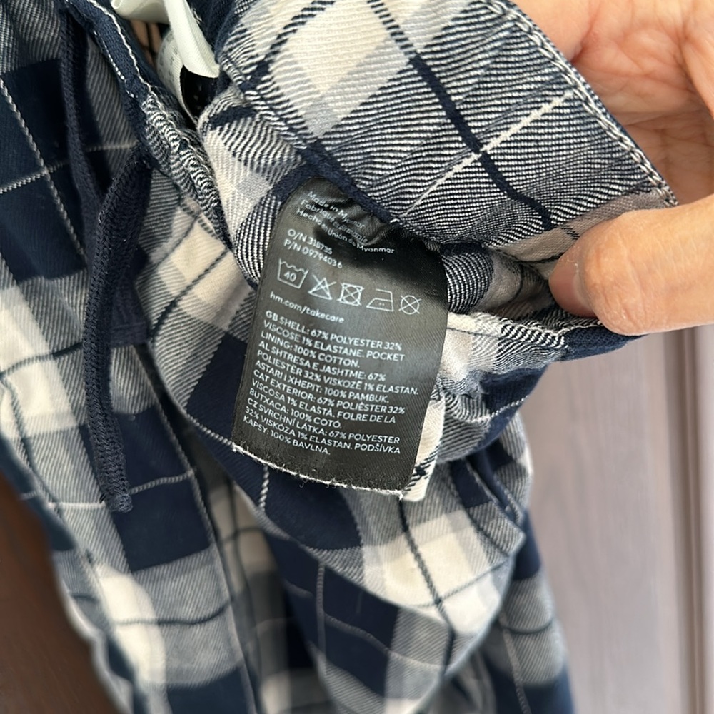 3/$15 H&M Plaid Pull-On Pants Size 5T Blue Gray Checkered Casual Kids Pants - Picture 5 of 5